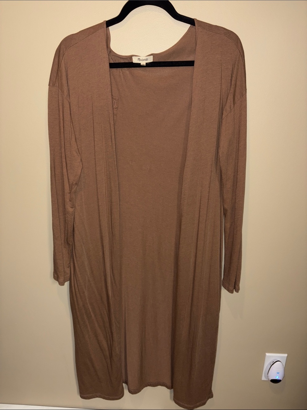Madewell | Long Open-Front Taupe Cardigan Medium